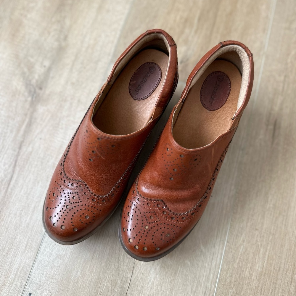 Ariat Bradford Leather Wingtip Style Platform | Clog Bootie | 7.5 b - Picture 5 of 11